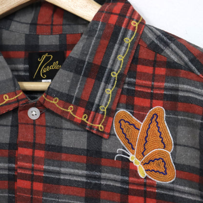 Needles : One-Up Shirt - Printed Flannel / Plaid 【RED×GREY】