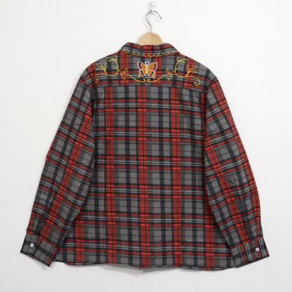 Needles : One-Up Shirt - Printed Flannel / Plaid 【RED×GREY】