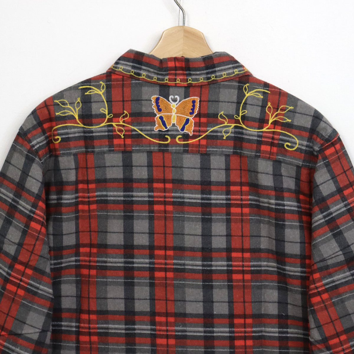 Needles : One-Up Shirt - Printed Flannel / Plaid 【RED×GREY】