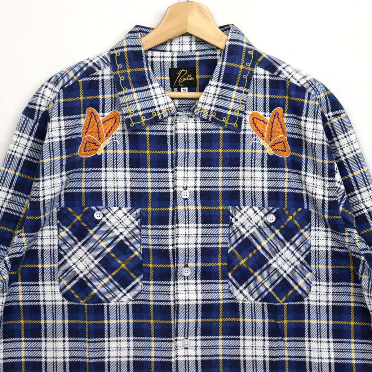 Needles : One-Up Shirt - Printed Flannel / Plaid 【BLUE×WHITE】