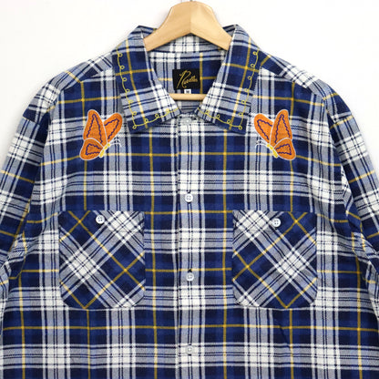 Needles : One-Up Shirt - Printed Flannel / Plaid 【BLUE×WHITE】