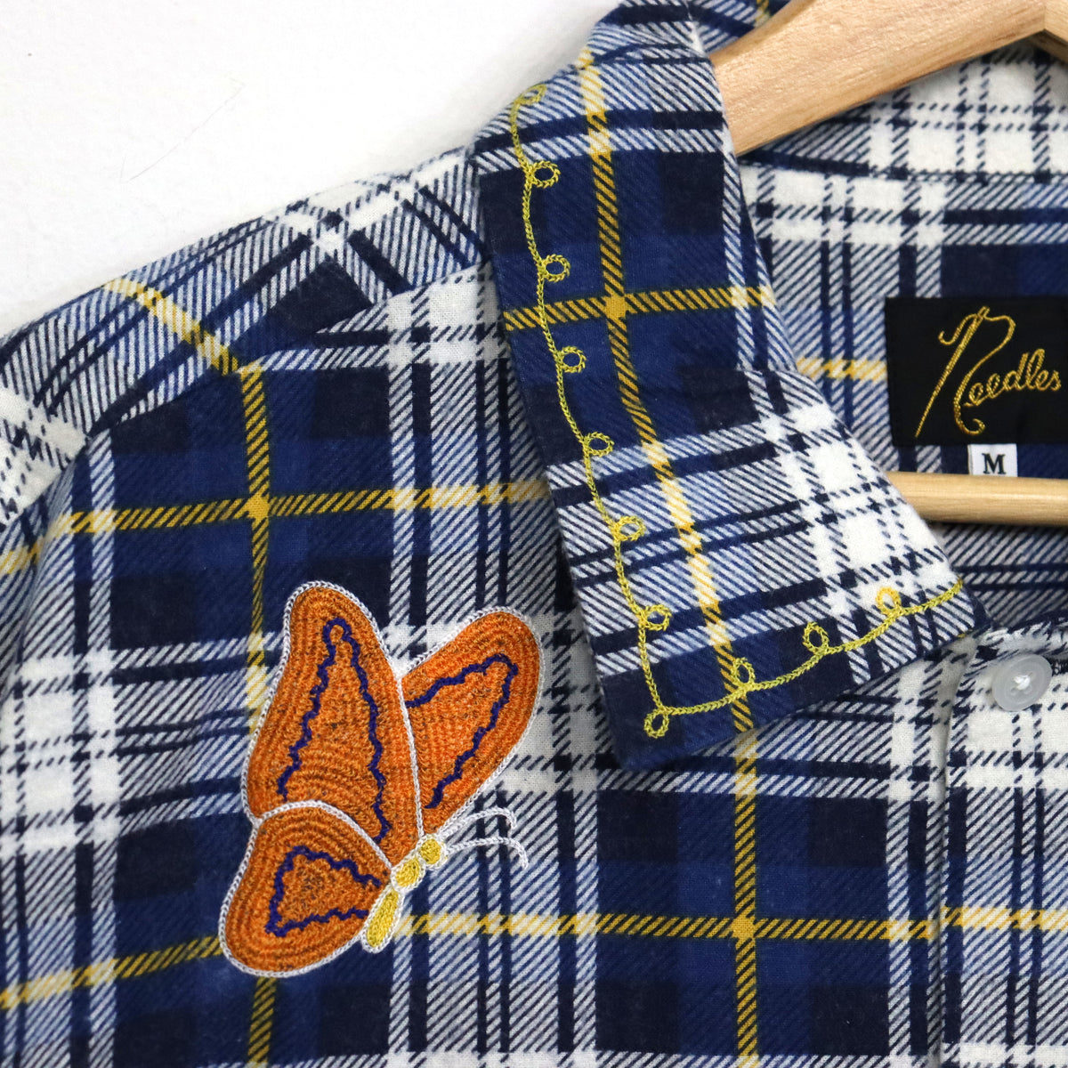 Needles : One-Up Shirt - Printed Flannel / Plaid 【BLUE×WHITE】