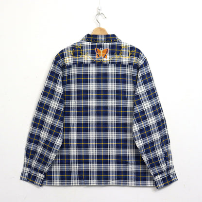 Needles : One-Up Shirt - Printed Flannel / Plaid 【BLUE×WHITE】