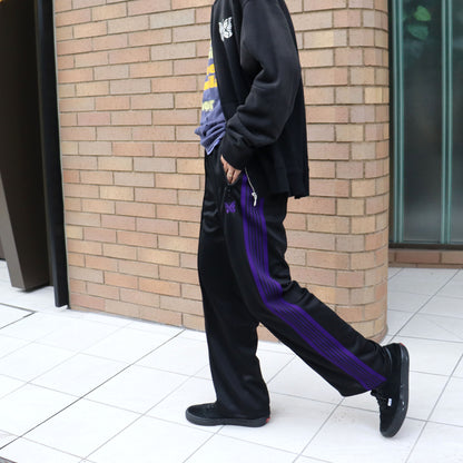 Needles : Track Pant - Poly Smooth 【BLACK×PURPLE】