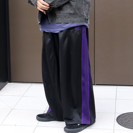Needles : H.D. Track Pant - Poly Smooth 【BLACK×PURPLE】