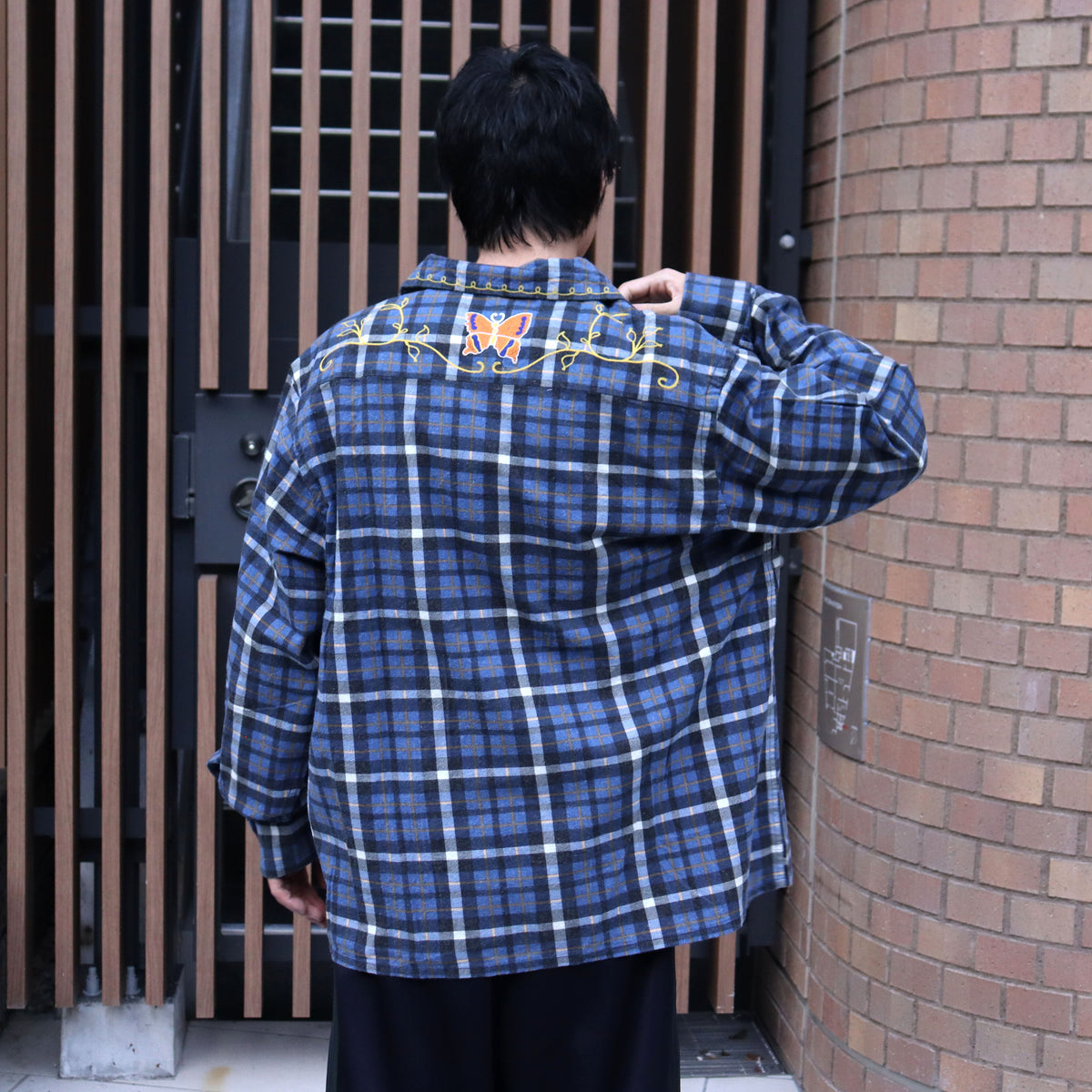 Needles : One-Up Shirt - Printed Flannel / Plaid 【BLUE×NAVY】