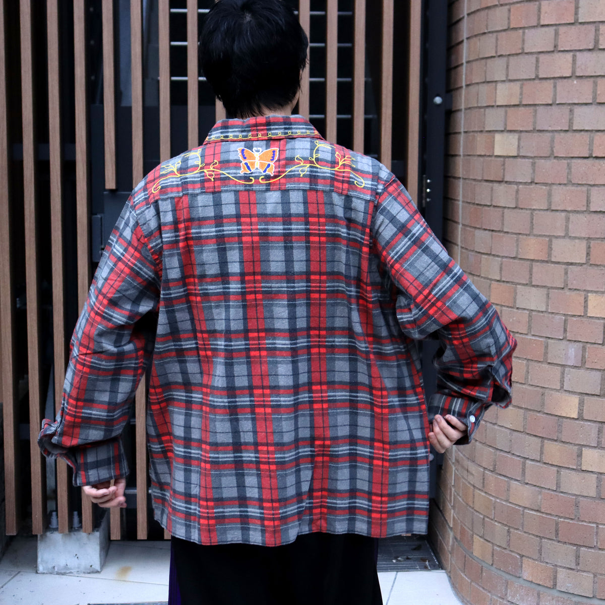 Needles : One-Up Shirt - Printed Flannel / Plaid 【RED×GREY】