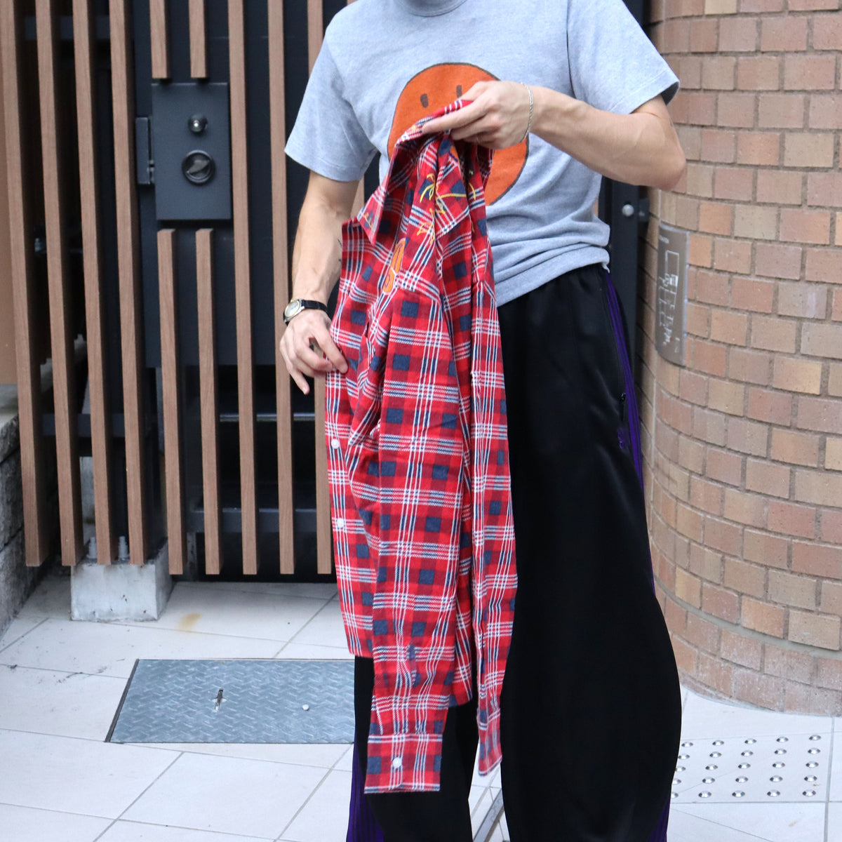 Needles : One-Up Shirt - Printed Flannel / Plaid 【RED×NAVY】