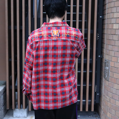 Needles : One-Up Shirt - Printed Flannel / Plaid 【RED×NAVY】