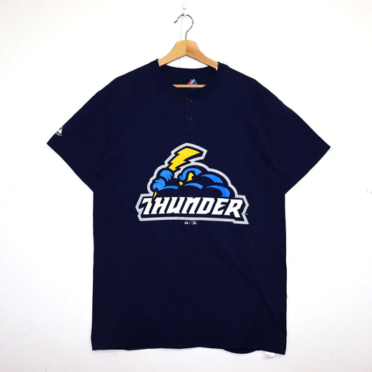 used : (Majestic) Thunder Minor League Henley S/S Tee