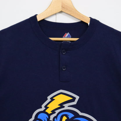 used : (Majestic) Thunder Minor League Henley S/S Tee