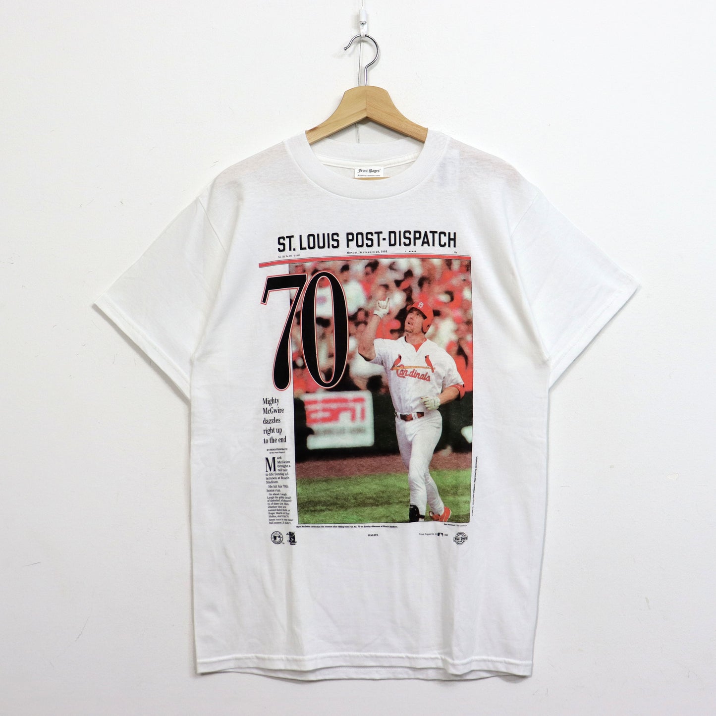Dead Stock : (Front Pages) MLB Newsparper Tee - Mark McGwire
