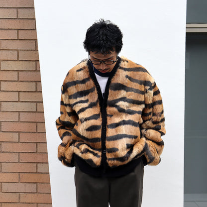 Needles : Rabbit Fur Cardigan - Animal Printed - 【Tiger】