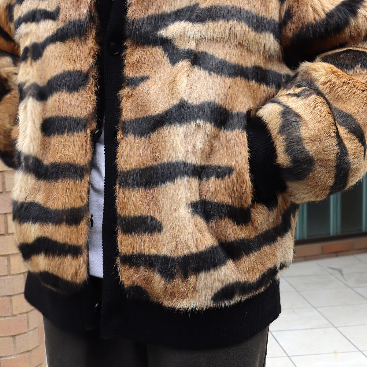 Needles : Rabbit Fur Cardigan - Animal Printed - 【Tiger】