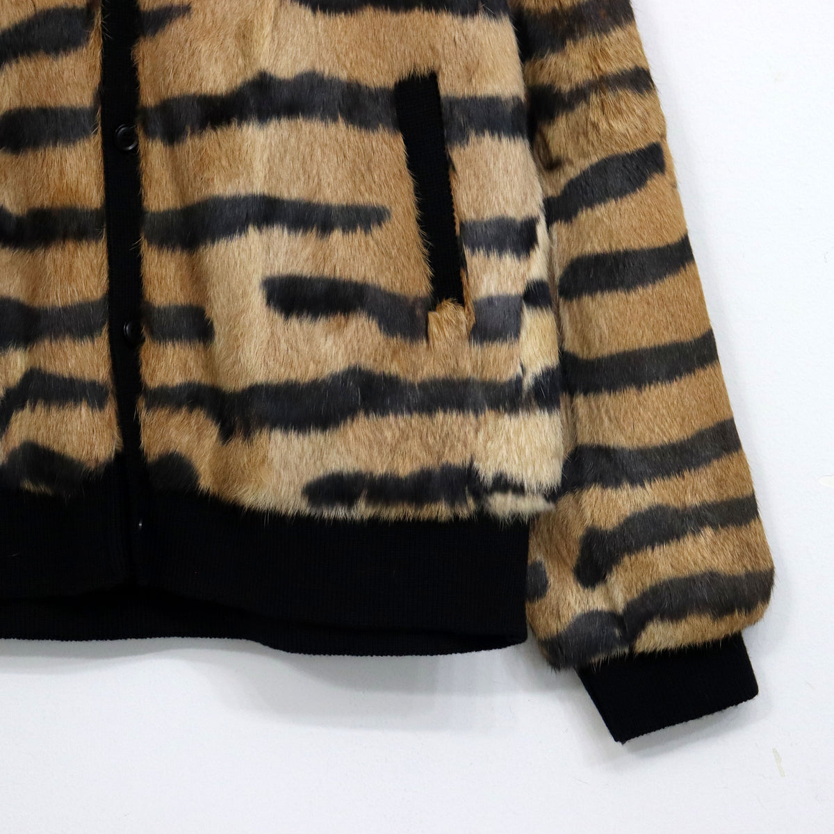 Needles : Rabbit Fur Cardigan - Animal Printed - 【Tiger】