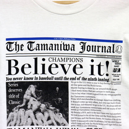 TAMANIWA×SUNDAY SPORTS: TS-6 NEWS PAPER LONG TEE