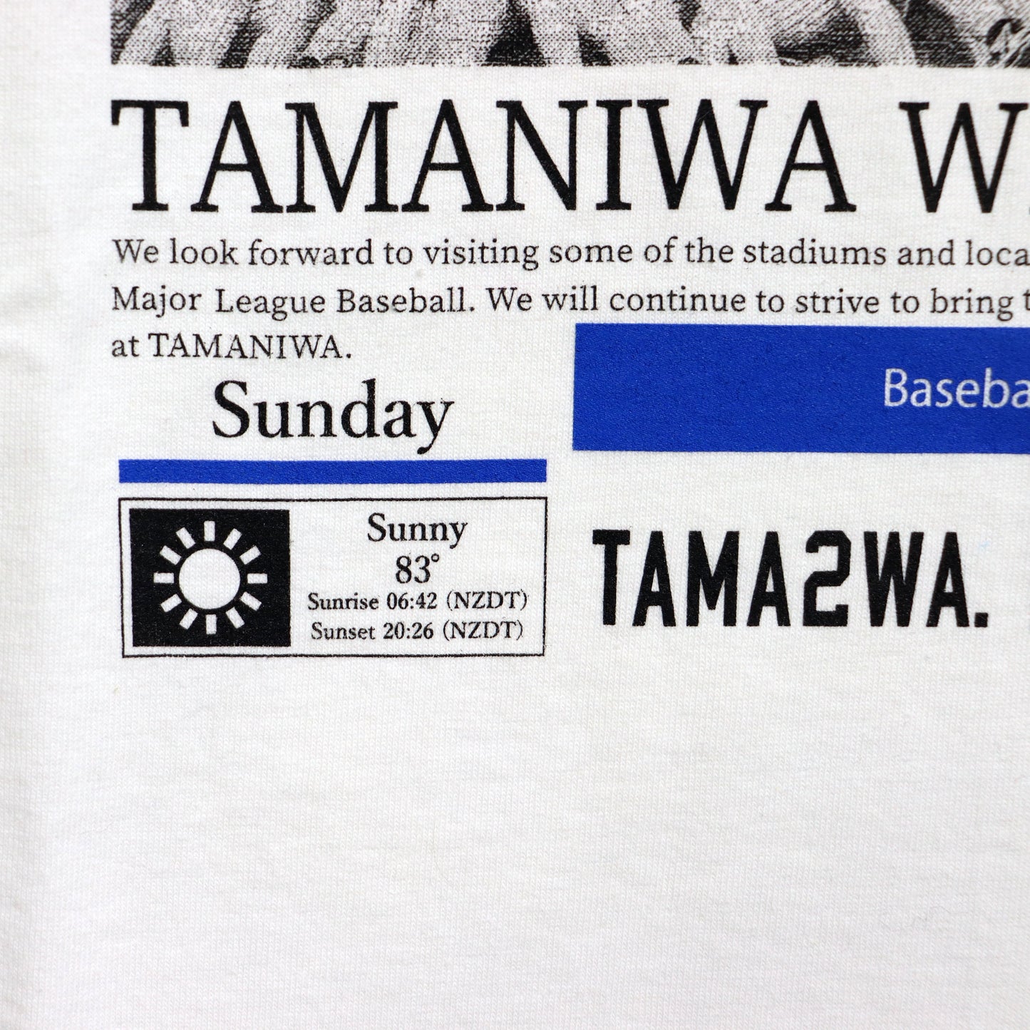 TAMANIWA×SUNDAY SPORTS: TS-6 NEWS PAPER LONG TEE