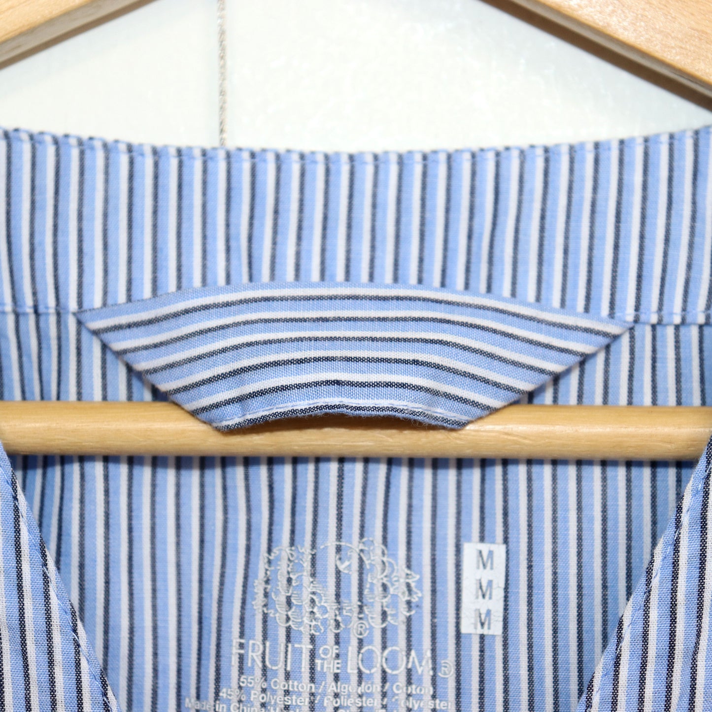 used : (Fruit of the Loom) Collarless Striped Shirt