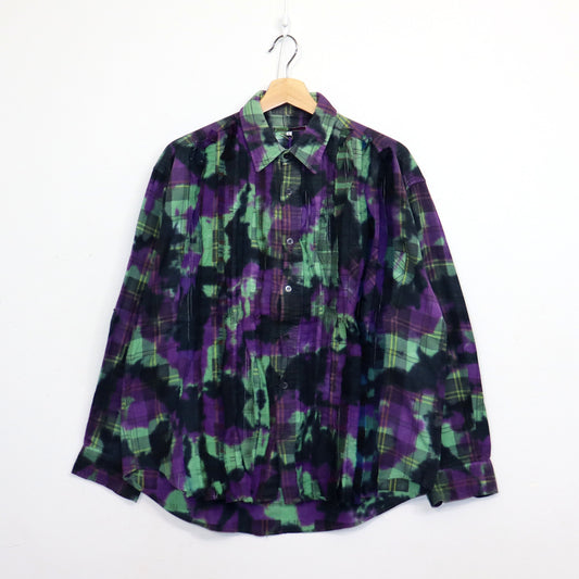 Rebuild by Needles : Flannel Shiirt - Ribbon SH / Over Dye [Purple] #16