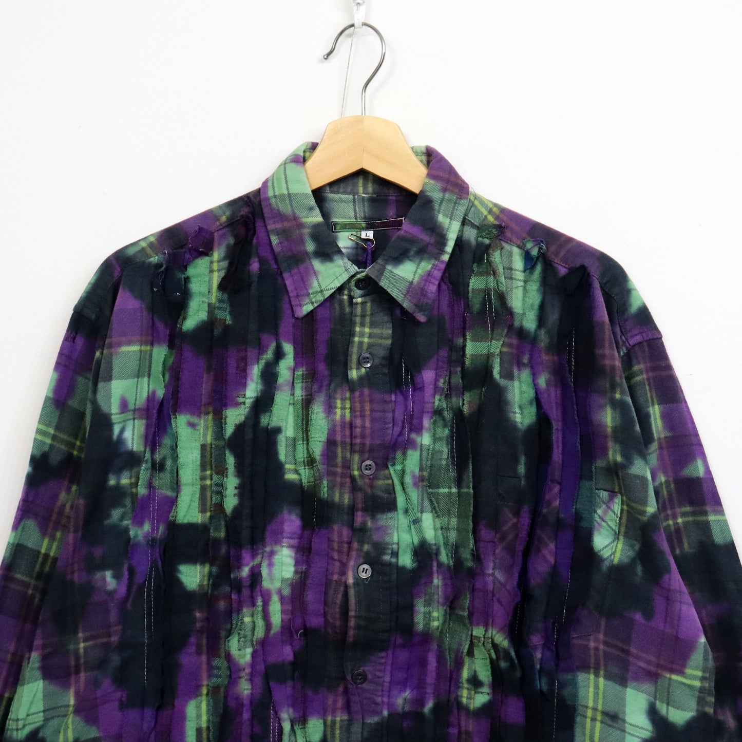 Rebuild by Needles : Flannel Shiirt - Ribbon SH / Over Dye [Purple] #16
