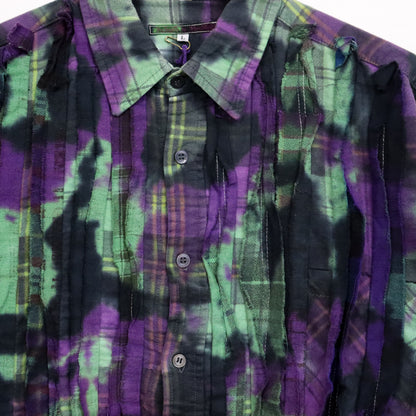 Rebuild by Needles : Flannel Shiirt - Ribbon SH / Over Dye [Purple] #16