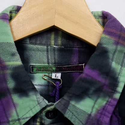 Rebuild by Needles : Flannel Shiirt - Ribbon SH / Over Dye [Purple] #16