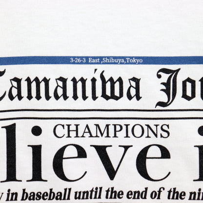 TAMANIWA×SUNDAY SPORTS : TS-7 TAMA NEWS PAPER RINGER TEE