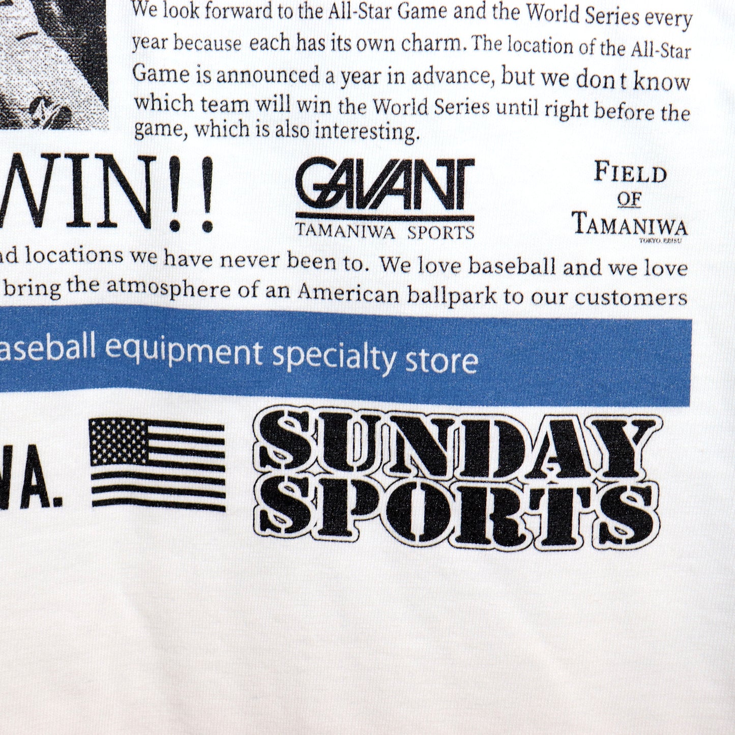TAMANIWA×SUNDAY SPORTS : TS-7 TAMA NEWS PAPER RINGER TEE