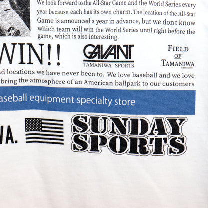 TAMANIWA×SUNDAY SPORTS : TS-7 TAMA NEWS PAPER RINGER TEE