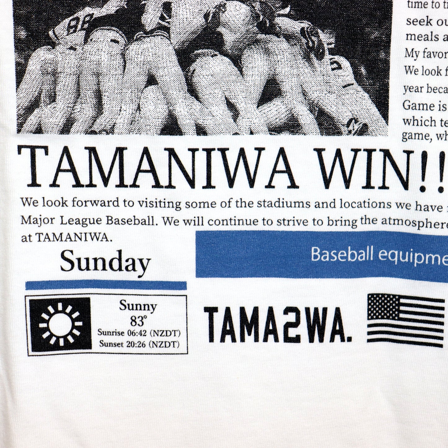 TAMANIWA×SUNDAY SPORTS : TS-7 TAMA NEWS PAPER RINGER TEE