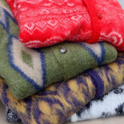 Needles: MOHAIR CARDIGAN - [Heart - Red]