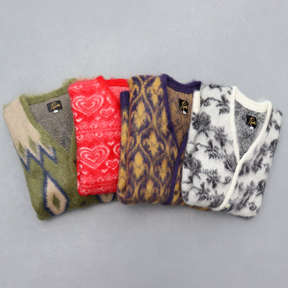 Needles: MOHAIR CARDIGAN - [Heart - Red]