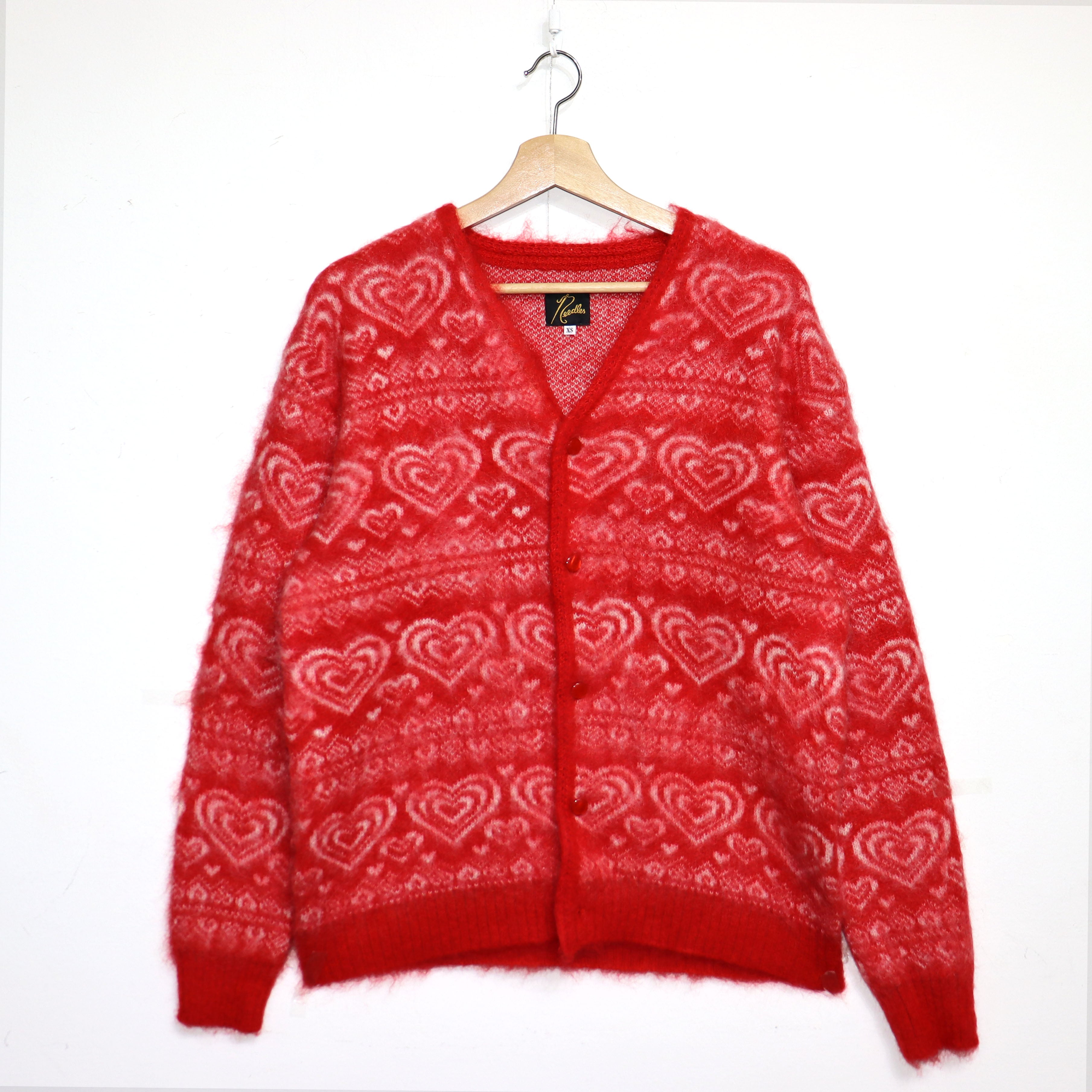 Needles：MOHAIR CARDIGAN -【Heart - Red】 – TAMANIWA