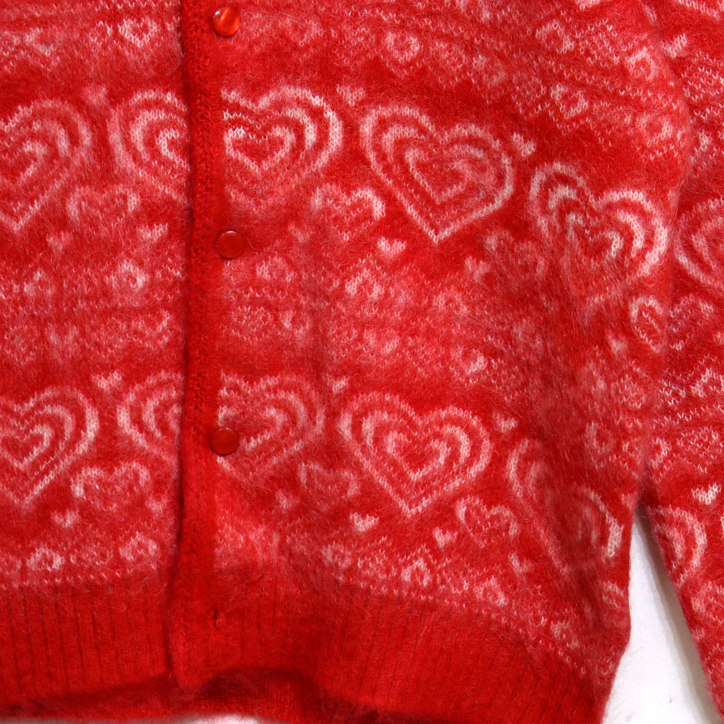 Needles: MOHAIR CARDIGAN - [Heart - Red]