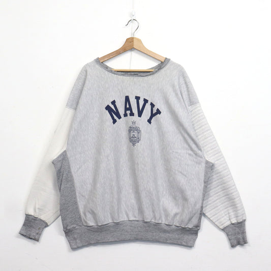 COPYCAT：NAVY L/S SWEATSHIRT - #2 【ダメージあり】