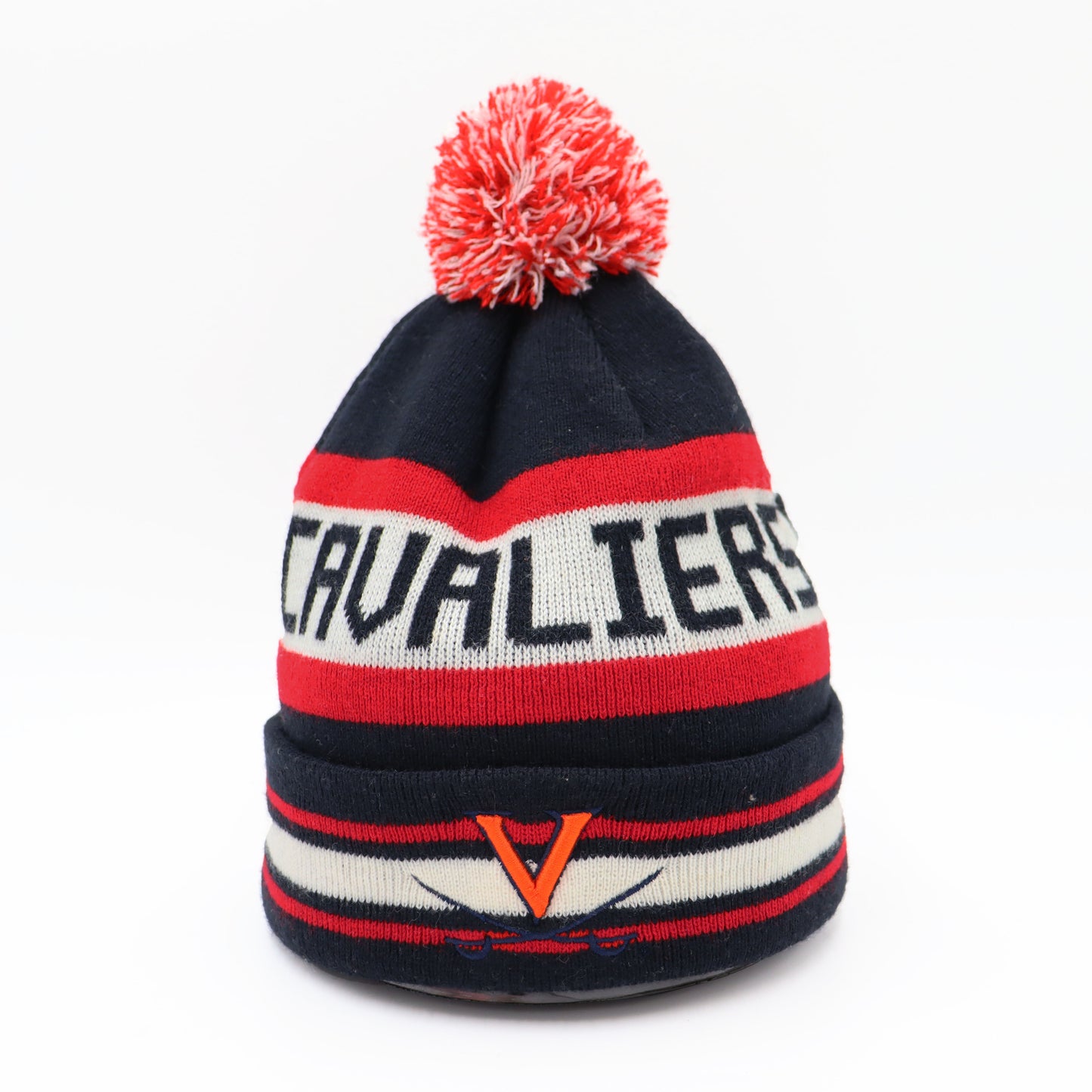 used :  (Newera) Virginia Cavaliers Pom Knit Beanie (F)