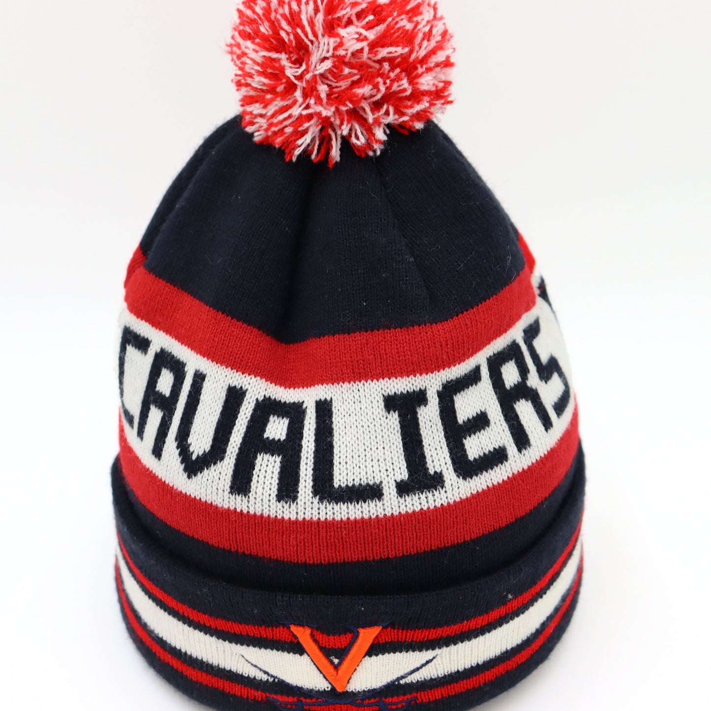 used :  (Newera) Virginia Cavaliers Pom Knit Beanie (F)