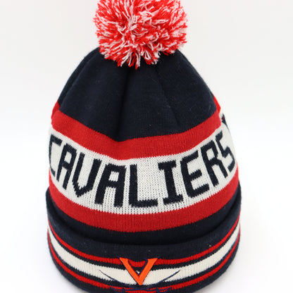 used :  (Newera) Virginia Cavaliers Pom Knit Beanie (F)