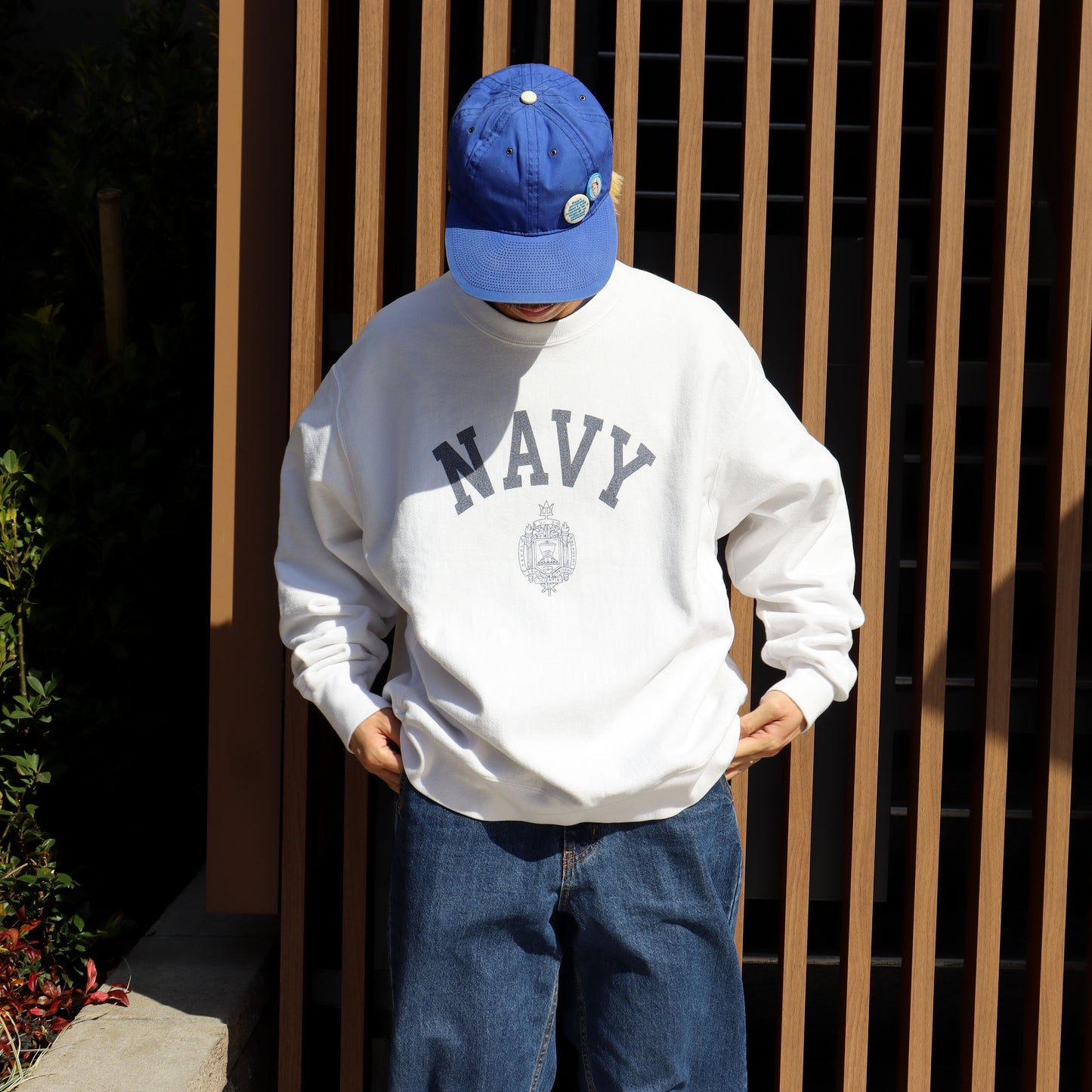COPYCAT：NAVY L/S SWEATSHIRT - #3 【ダメージあり】