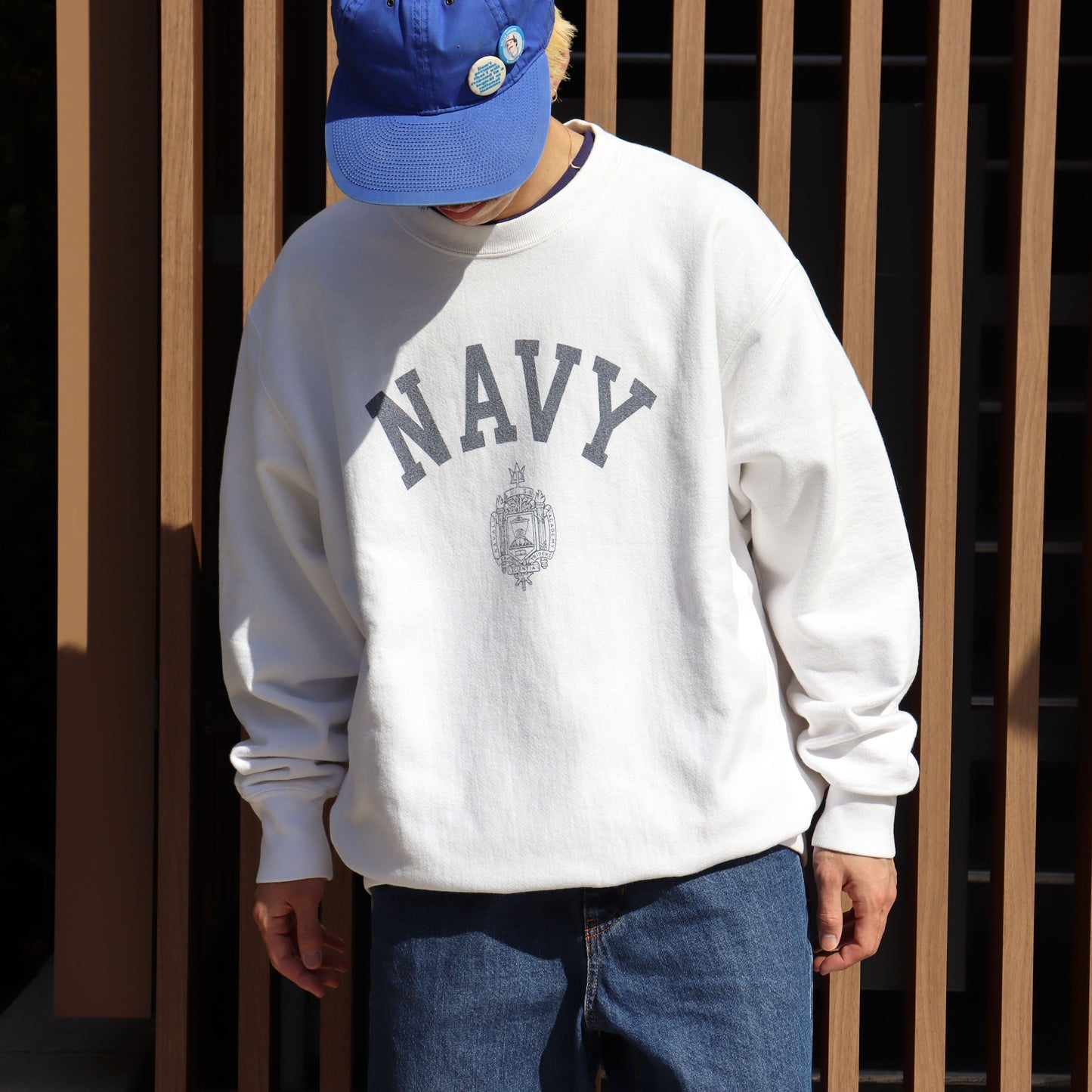 COPYCAT：NAVY L/S SWEATSHIRT - #3 【ダメージあり】