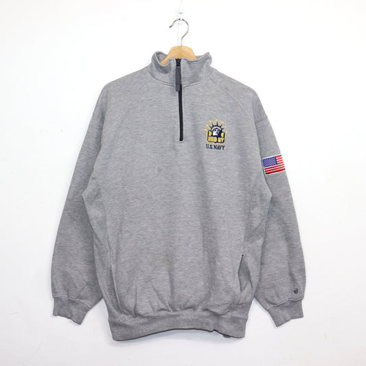 used : (Badger) US Navy NRD NY Half-Zip Sweatshirt