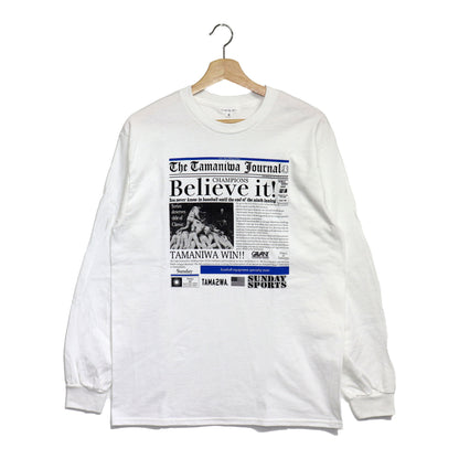 TAMANIWA×SUNDAY SPORTS: TS-6 NEWS PAPER LONG TEE