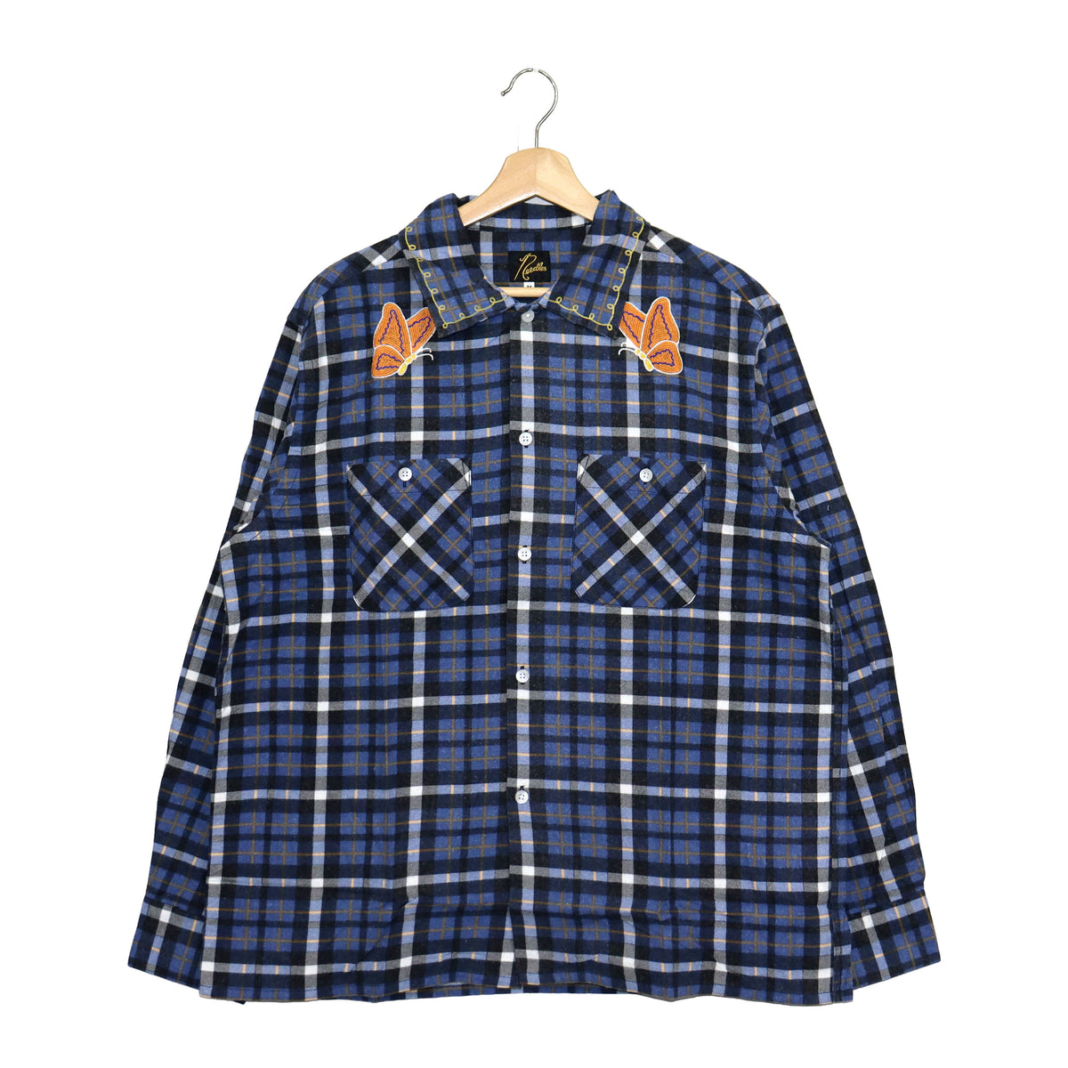 Needles : One-Up Shirt - Printed Flannel / Plaid 【BLUE×NAVY】