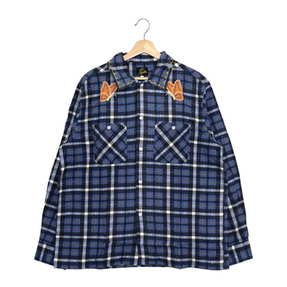 Needles : One-Up Shirt - Printed Flannel / Plaid 【BLUE×NAVY】