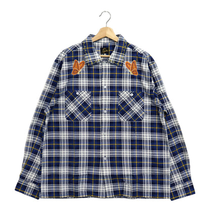 Needles : One-Up Shirt - Printed Flannel / Plaid 【BLUE×WHITE】