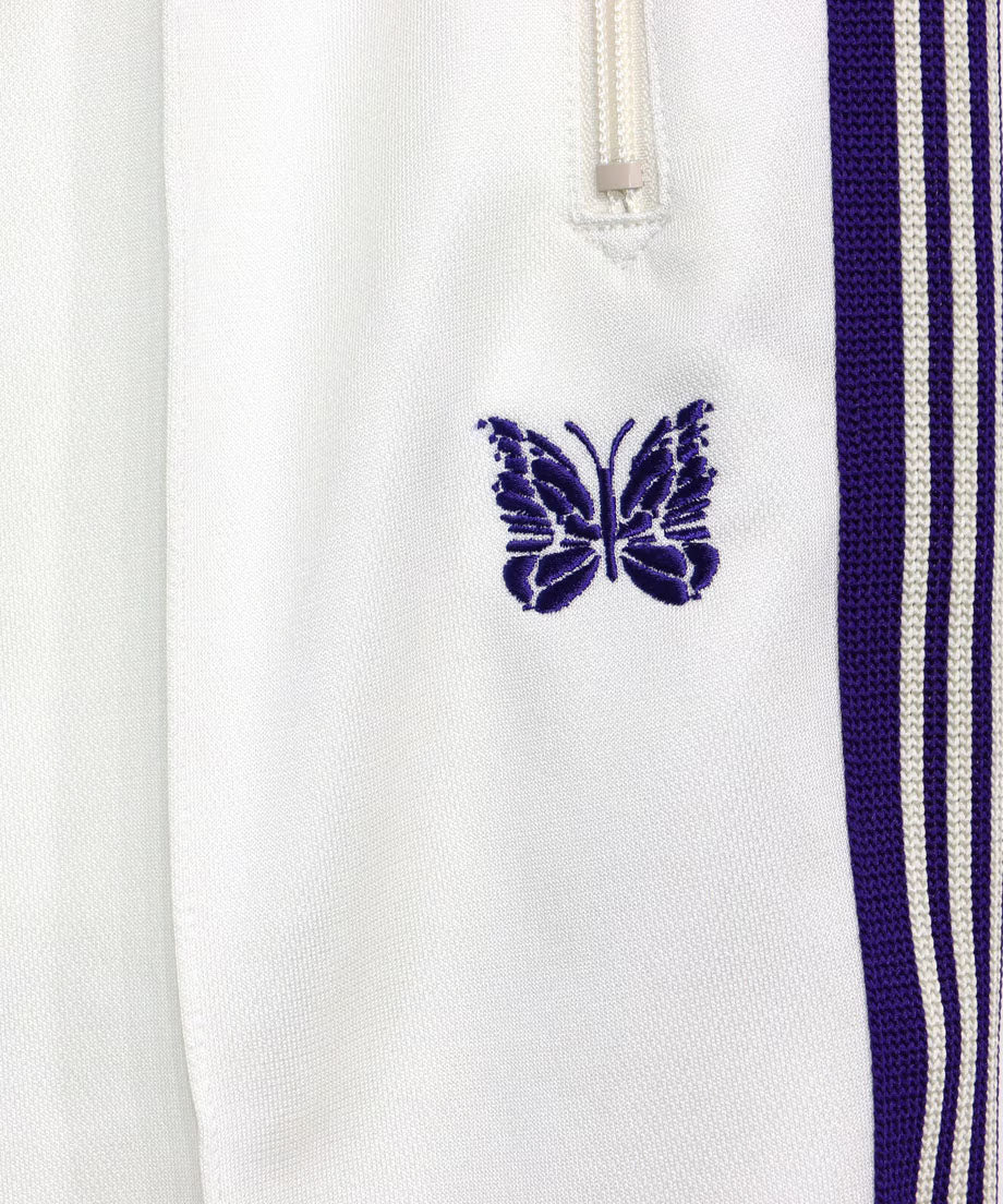 Needles：Zipped Track Pant - Poly Smooth 【White】