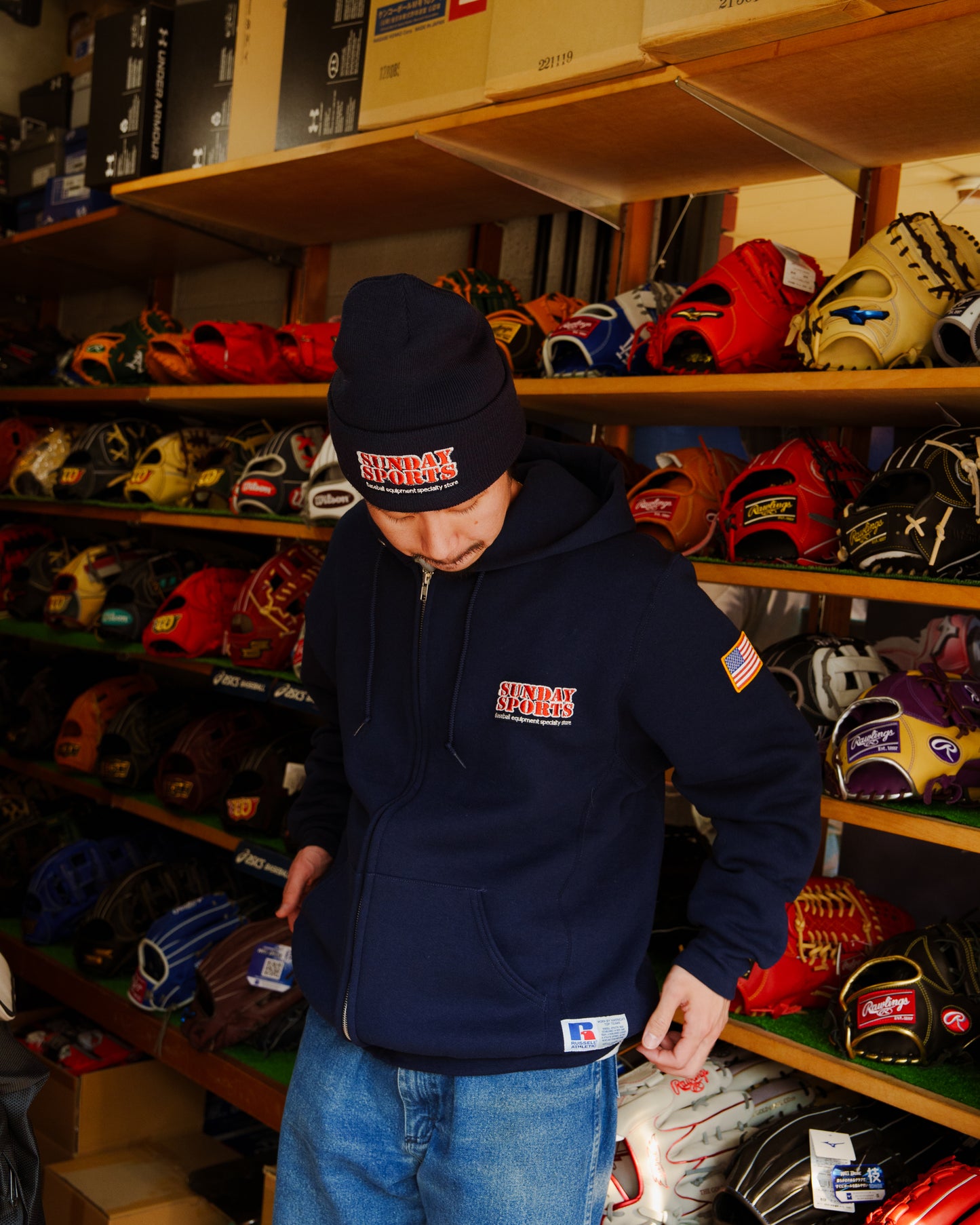 TAMANIWA×SUNDAY SPORTS  : TS-4 TAMA SS ZIP HOODIE