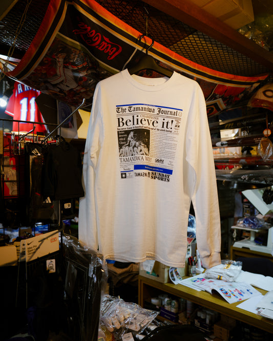 TAMANIWA×SUNDAY SPORTS: TS-6 NEWS PAPER LONG TEE