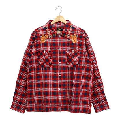 Needles : One-Up Shirt - Printed Flannel / Plaid 【RED×NAVY】