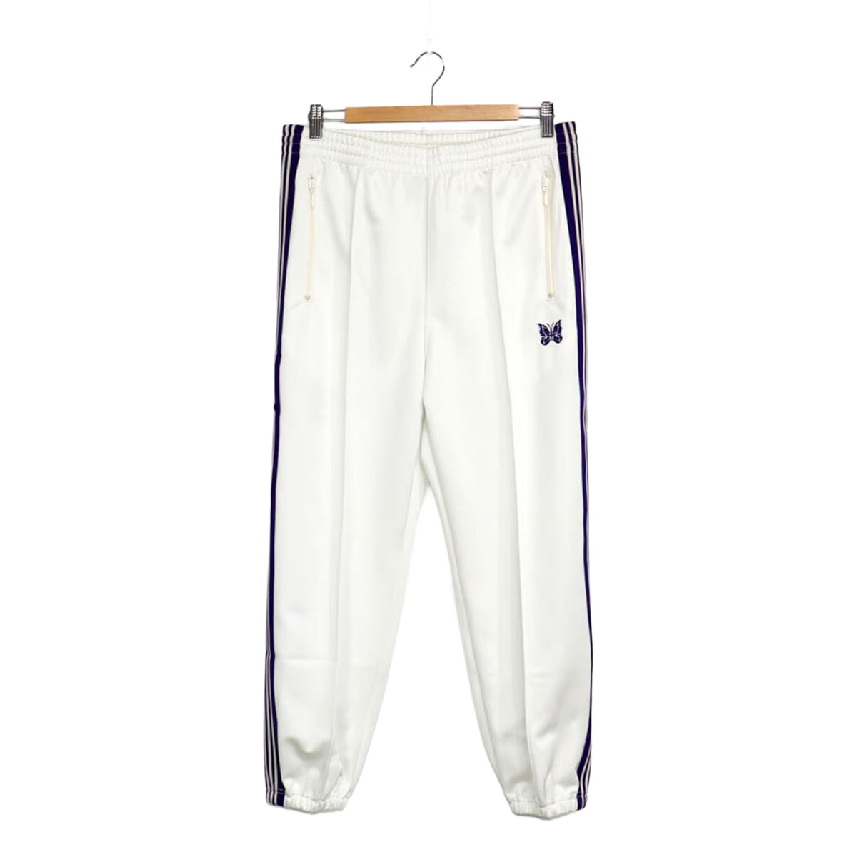 Needles : Zipped Track Pant - Poly Smooth【WHITE】